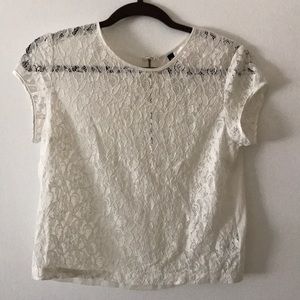 Shear Lace Short Sleeve Top